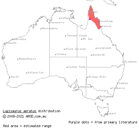 large-disced litter-skink (Lygisaurus aeratus) distribution range map