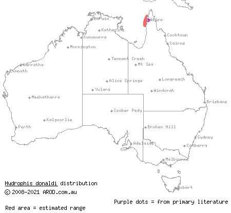 rough-scaled sea snake (Hydrophis donaldi) distribution range map
