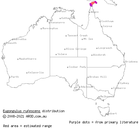 bar-lipped sheen-skink (Eugongylus rufescens) distribution range map