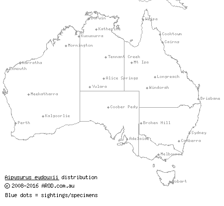 stagger-banded sea snake (Aipysurus eydouxii) distribution range map